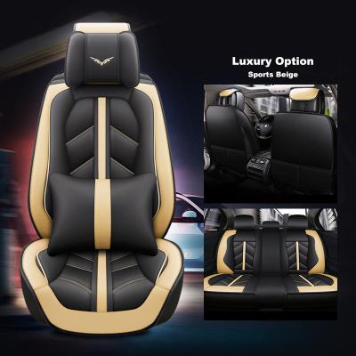 China Sports Sports Style Luxury Car Seat Covers Full Set Universal Fit PVC PU Leather Seat Covers Airbag Compatible All Season Use for sale