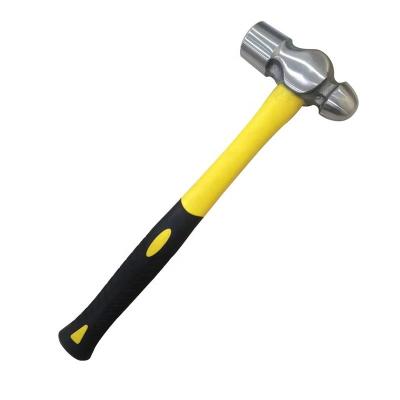 China Ball Pein Hammer Fine Polished Fiberglass Handle Carbon Steel Ball Pein Hammer for sale