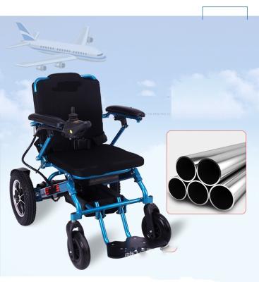 China Foldable Aluminum Alloy Light Weight Travel Wheelchair Portable Electric Disabled Wheelchair for sale