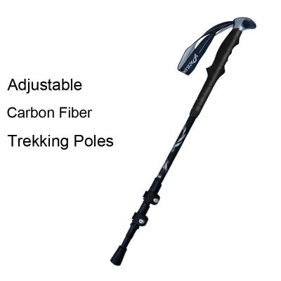 China Folding Adjustable Crutches Carbon Fiber Thickened External Lock Trekking Pole Supports Road Aids Crutch For Adults for sale