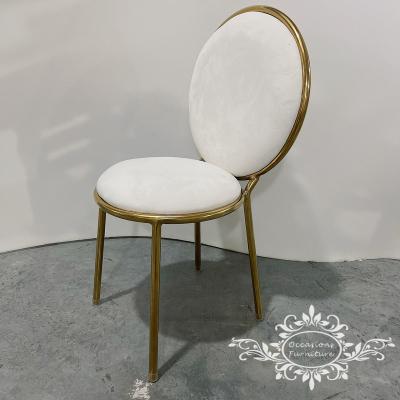 China Morden White Velvet Dining Chair Round Back Cheap Round Dining Table And Chair Chairs for sale