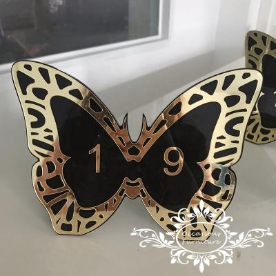 China Morden Butterfly Table Number Black and Gold for sale