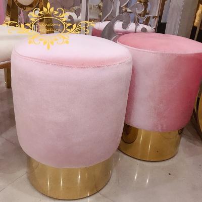 China Morden Luxury Pink Cushion Around Cute Stools for sale