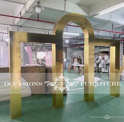 China Morden Gold Acrylic Mirror Wedding Arches for sale