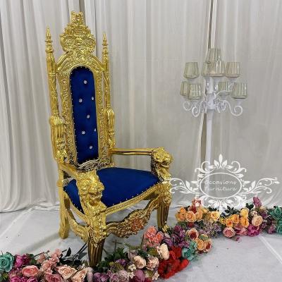 China Kind Morden Gold Wedding Furniture Wooden Bridal Shower Single Chair Sofa Chair Made by Occasions Furniture for sale