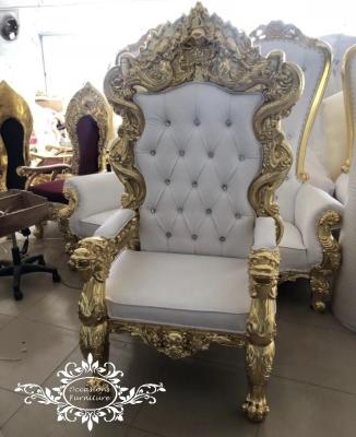 China Luxury Morden Gold Wedding Chair Large For Couples Throne Chairs For Sale King Sofa for sale