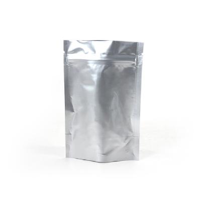 China Silver Barrier Mylar Foil Stand Up Bag Zip Lock Pouches Self Seal Zipper Reclosable Package Bags For Dry Meat Beans Snacks for sale