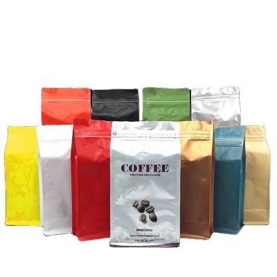 China For Coffee Beans Packing Custom Logo Dry Fruit Zipper Closure Coffee Bag Packing Flat Bottom Bags for sale