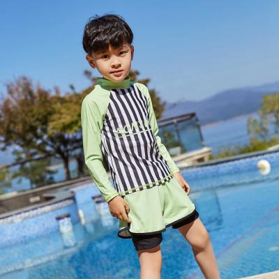 China AOSHILI Children Anti-UV 2 Pieces Dinosaur Cartoon Swimsuit Boys Swimming Trunks Swimwear Set for sale