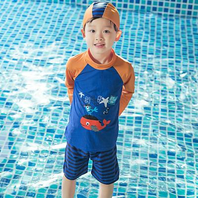 China AOSHILI Cartoon Kids Swimwear Boys and Girls Swimwear Long Sleeve Beach Suit Antibacterial Swimsuits One-Piece Dry Swimsuit Children for sale