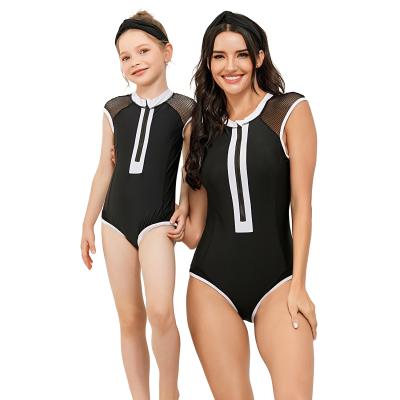 China AOSHILI Beach Swimwear Parent Child Swimsuit Mother Baby Breathable One Piece Bikini Teams Female Swimwear Children for sale