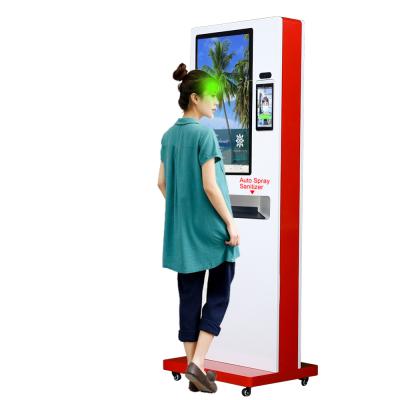 China Shopping Mall Temperature Detection Face Recognition Hand Sanitizer Digital Facial Signage for sale