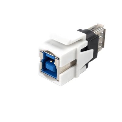 China High Quality Keystone USB 3.0B Wall Plate Jack To USB 3.0 Keystone Insert Coupler HD Gold Wall Plate Jack Adapter for sale