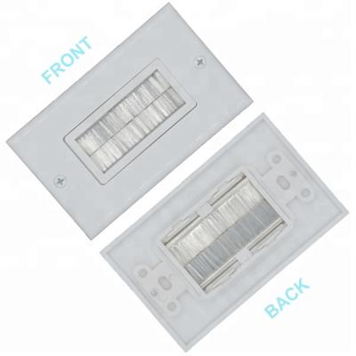 China Speaker Cables 1-Gang Brush Wall Plate Multimedia Pass-through Insert With Decorator Wall Plate For Media Cable for sale