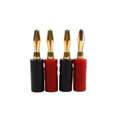 China Power 4mm Black Red Gold Plated Insulated Speaker Terminal Spring Quantity Amplifier Banana Plug Jack Insulated Terminal Banana for sale