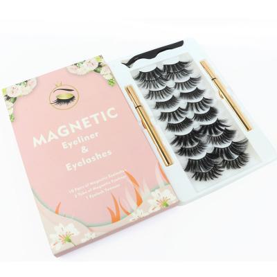 China High quaity 15-25mm natural soft magnetic false eyelash kit with eyeliner mascara pen eyelash tweezers for sale