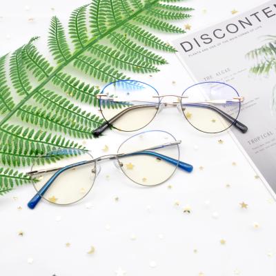 China WEAR 2021 Vintage Round Metal Blue Light Blocking Frames Optical Eye Glasses For Women for sale