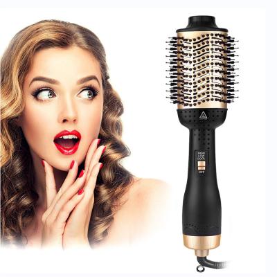 China Ion Hair Curling Straightening Brush Ionic Multifunctional Negative 4 in 1 Hot Airbrush One Step Hair Dryer Hair Curler Straightener for sale