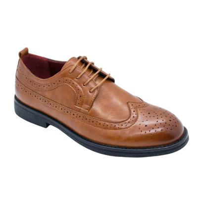 China Office Flat Casual Luxury PU Leather Mens Formal Dress Shoes With Laces for sale