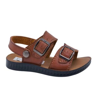 China Lightweight Logo Toddler Sandals Comfortable Baby Sandals Custom Shoes Buckle Strap Kids Boys Leather Sandals for sale