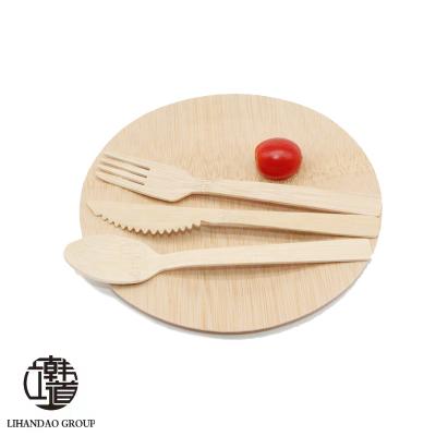 China OEM Logo Disposable Package Restaurant Tableware Meal Dessert Tray Wooden Bamboo Knife Fork Natural Bamboo Spoon Set Paper Tableware for sale