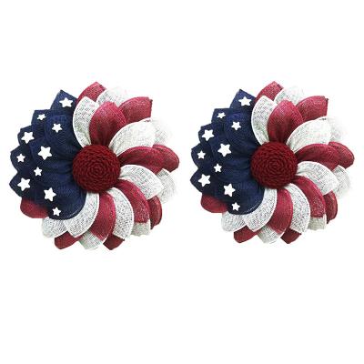 China Trendy Independence Day Garland for Front Door for 4 of July Garland Decor Handcrafted Flag Flower Garland Home Hanging Door for sale