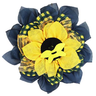 China Fashionable Indoor Outdoor Wreaths Sunflower Decoration Artificial Wreath for sale