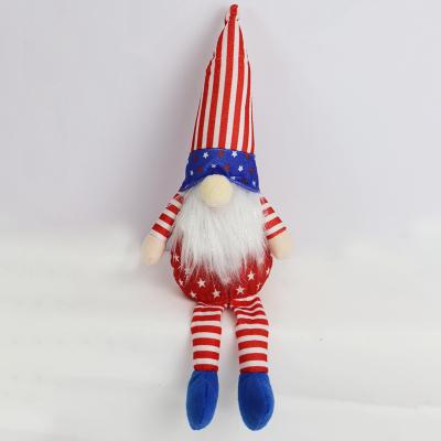 China Handmade Gnome Toy Stripes Long Legs Patriotic Dwarf Independence Day Gnome Stuffed Animal Fashionable American Faceless Action Figure Gift for sale