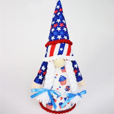 China Fashionable American Patriotic Dwarf Plush Independence Day Decoration Dwarf Toy for sale