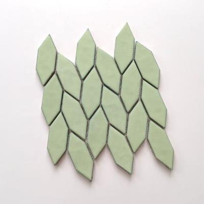 China New Modern Design Green Mosaic Walls Tile Hexagon for sale