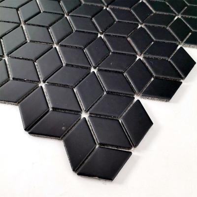 China New Trend Mosaico Modern Solid Color Ceramic Tile Rhombic Mosaic for sale