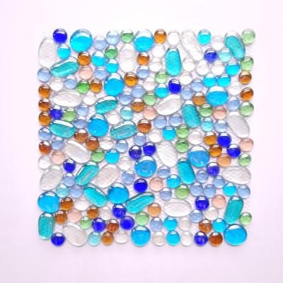 China Modern Decoration Park Mixed Irregular Pebble Sheets Stained Glass Mosaic for sale