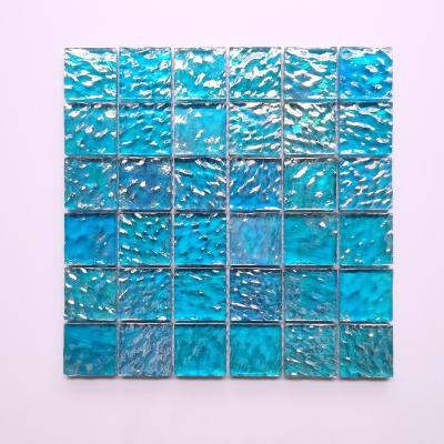 China Modern Crack Bathroom Ice Glass Mosaic For Swimming Pool for sale