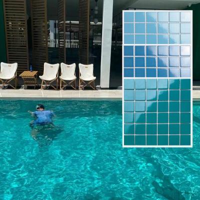 China Ceramics Outdoor Blue Modern Swimming Pool Manufacturer Factory Factory Mosaic Bath Glass Tile for sale