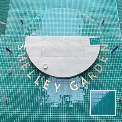 China Modern Modern Art Hotel Outdoor Glass Swimming Pool Tiles Blue Mosaics for sale