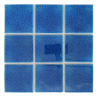 China Modern Drak Blue 100*100mm Modern Glass Mixed Tiles Mosaic for sale