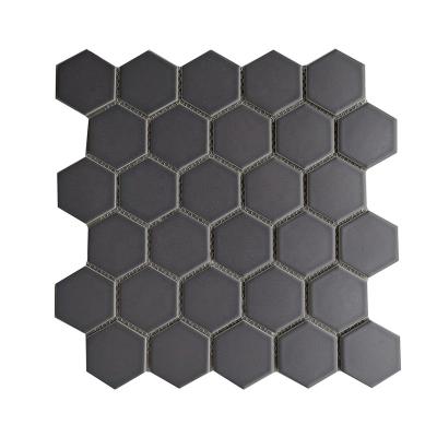 China Modern China Honeycomb Kitchen Backsplash Mosaic Hexagon Tiles Black for sale