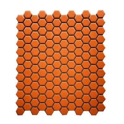 China Modern Anti-Slip Outdoor Ceramic Flooring Art Hexagon Mosaic Tiles Mural for sale