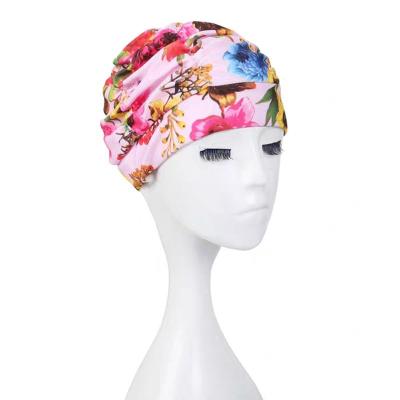 China Mixed-color swim cap new arrival hat printing women swimming special long hair custom wholesale hat for sale