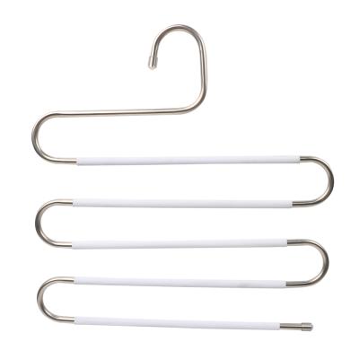 China Space Saving Bulk White Stainless Steel Multi Layer Non-Slip Scarf Hanger for sale