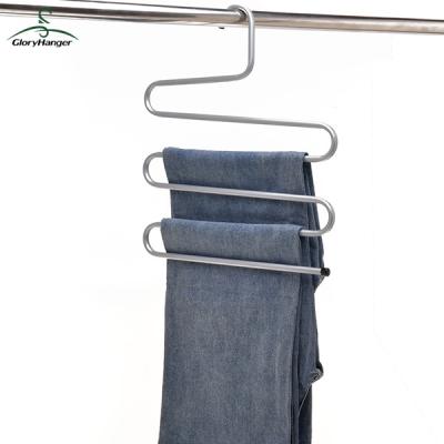 China CLASSIC 5 Layers S Shape Hangers Pants Cloth Rack Multi-Layer Storage Cloth Hanger Pants Hanger for sale