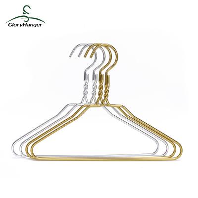 China Multi Purpose Household Anti-slip Metal Wire Wholesale Customized Gold Coat Hanger for sale