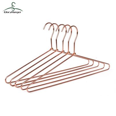 China Wholesale Rose Gold Chrome Metal Hanger Anti-Slip Metal Lingerie Display Hanger for sale