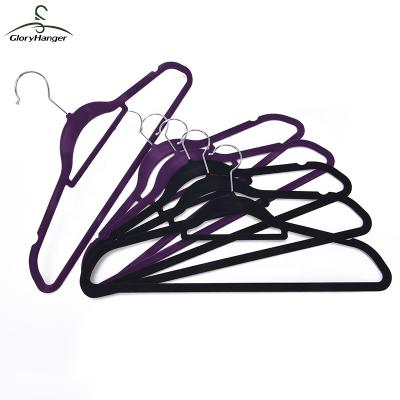 China Hot Sale Anti-skid Short Velvet Clothes Hangers Anti-skid 360 Degree Swivel Coat Hanger Hanger for sale