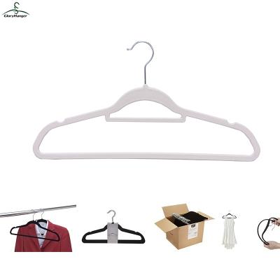 China Factory Wholesale Anti-Slip Suit Assembled Velvet Hanger With Tie Rod And Notches for sale