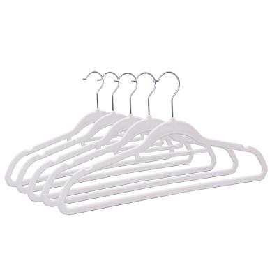 China Hot Selling 360 Degree Swivel Hook Coat Hanger Non Slip White Velvet Hangers for sale