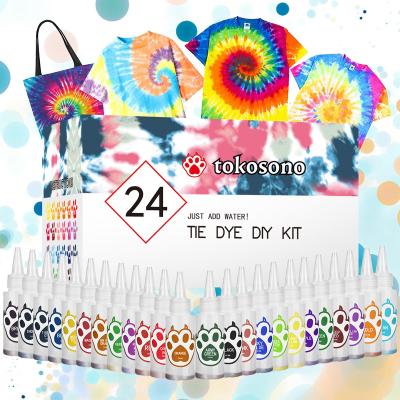 China Drawing writing 24 color stain tie dye storage boxes set to promote children's hands-on ability and improve fun tie dye kit for sale