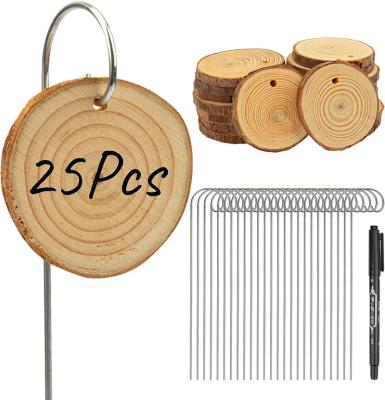 China American Style Plant Tags 25 Pcs Garden Markers With Stake Marker Pen Plant Sign Tags Plastic American Style Flower Pot Iron, Wood for sale