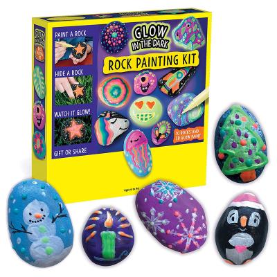 China ABS 10 Rocks With Water Resistant Glow Paint Crafts For Kids Creativity For Kids Glow In The Dark Rock Painting Kit for sale