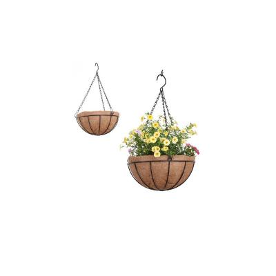 China American Style Wall Hanging Basket Decorative Coconut Brown Environmental Protection Hanging Flower Pot for sale